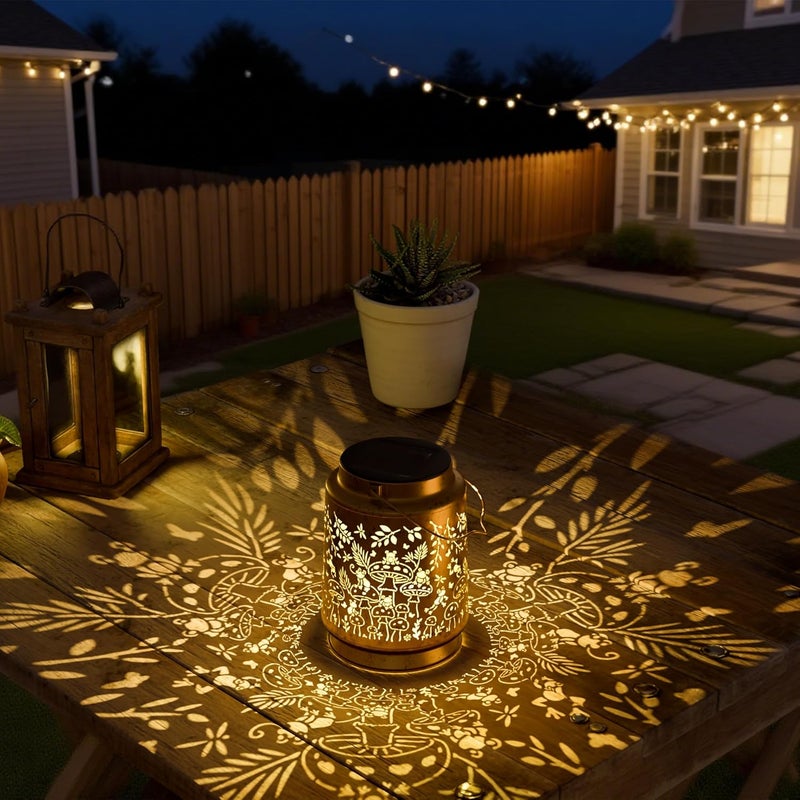 Miggley Mushroom & Frog Solar Lantern for Garden Outdoor Decor – Hanging Metal Light Decoration for Patio, Yard, Lawn, Pathway, Backyard – Birthday Gift for Mom, Women, Grandma - Image 3